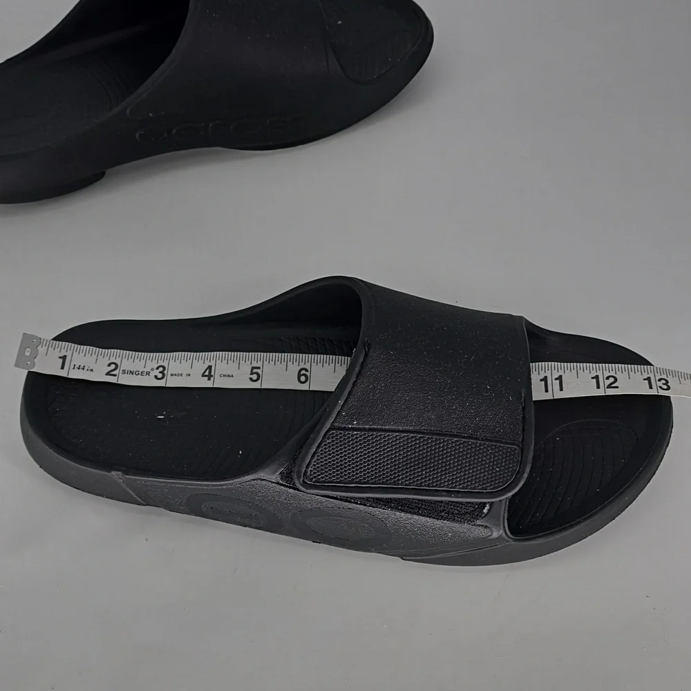 oofos OOahh Sport Flex slide Sandal - Matte black size mens 15 - Picture 11 of 11